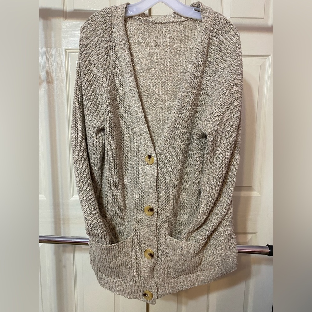 Beige Knit Cardigan